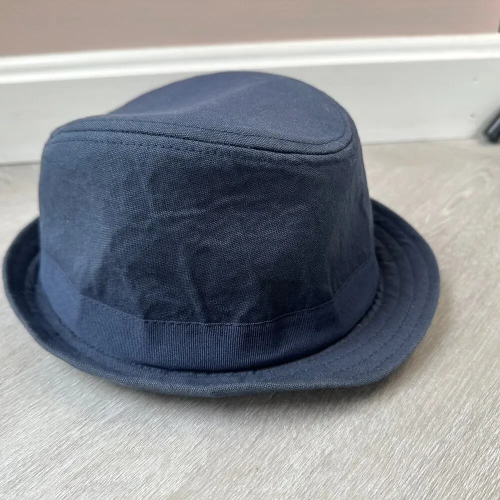 Boys Navy Blue Trilby Bucket Hat Fedora Children's Place M Medium 7-8